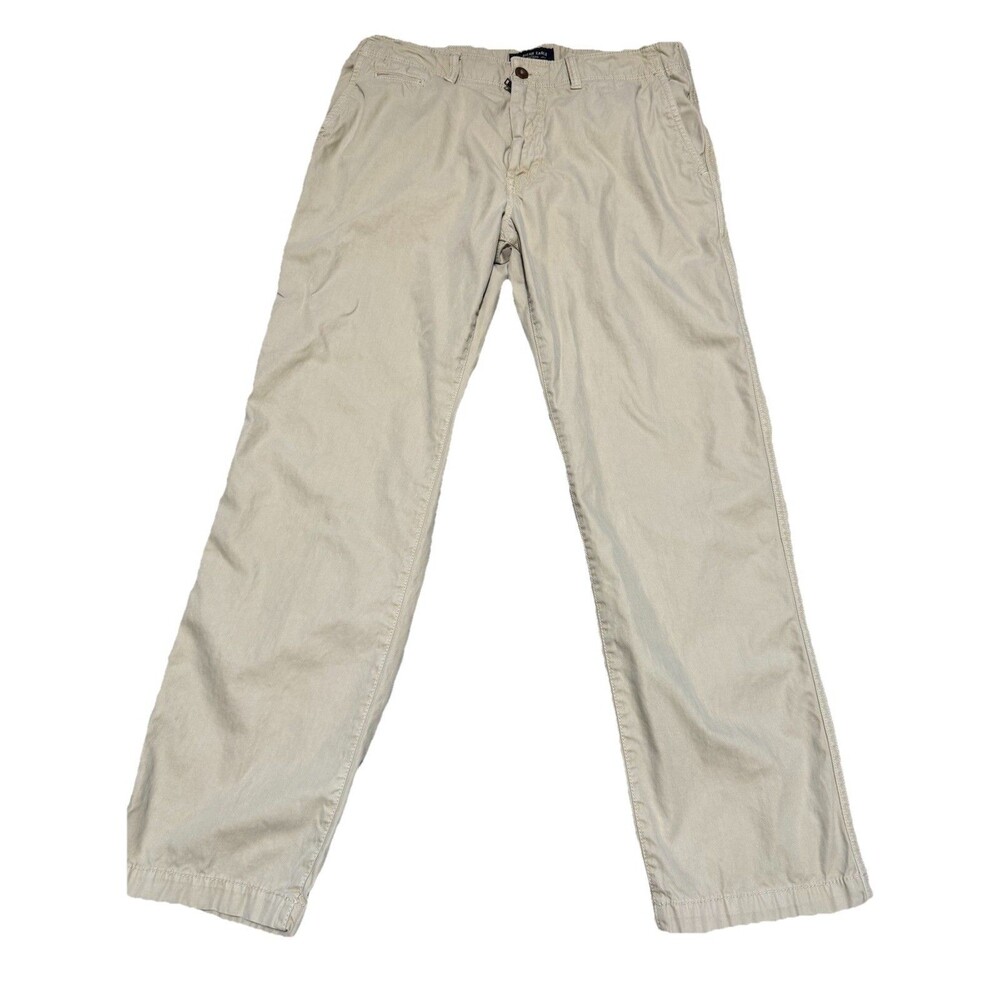 American Eagle Mens  Pants 33x32 Beige Relaxed Straight Fit Cotton Blend